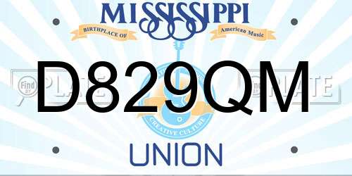 D829QM Mississippi License Plate