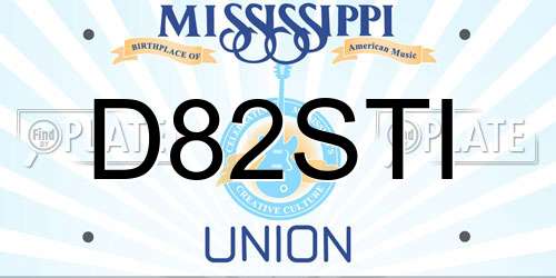 D82STI Mississippi License Plate