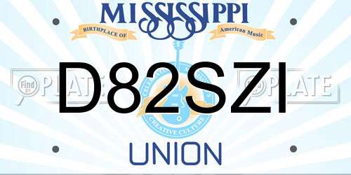 D82SZI Mississippi License Plate