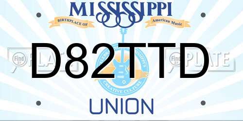 D82TTD Mississippi License Plate