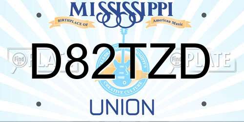 D82TZD Mississippi License Plate