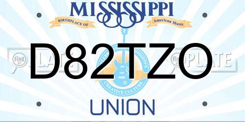 D82TZO Mississippi License Plate