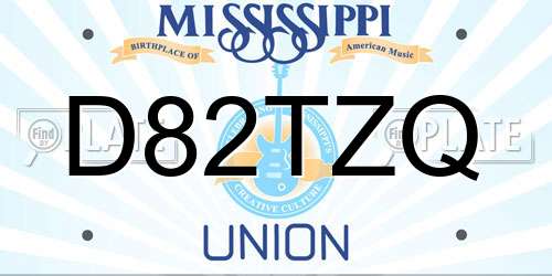 D82TZQ Mississippi License Plate