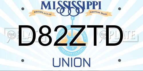 D82ZTD Mississippi License Plate