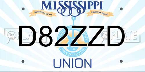 D82ZZD Mississippi License Plate