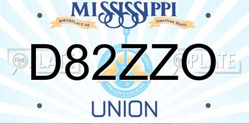 D82ZZO Mississippi License Plate