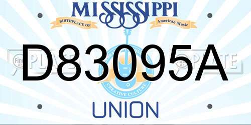 D83095A Mississippi License Plate
