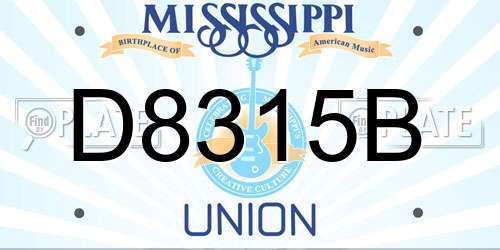 D8315B Mississippi License Plate