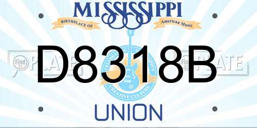 D8318B Mississippi License Plate