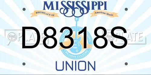 D8318S Mississippi License Plate