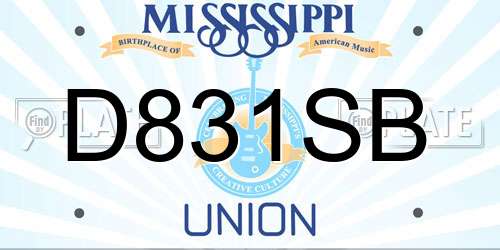 D831SB Mississippi License Plate