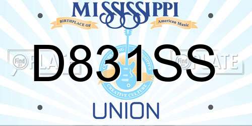 D831SS Mississippi License Plate