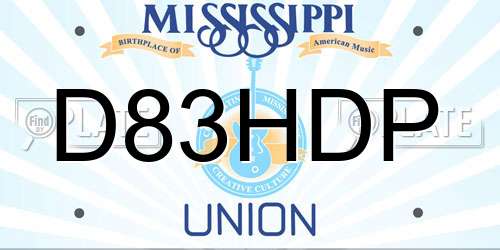 D83HDP Mississippi License Plate
