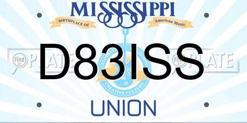 D83ISS Mississippi License Plate