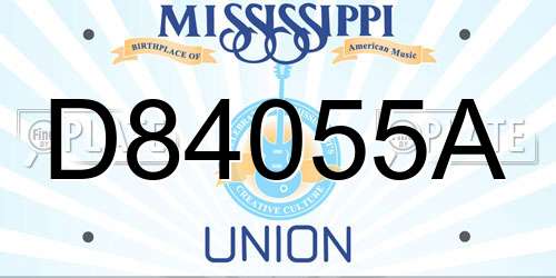 D84055A Mississippi License Plate