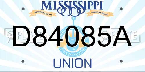 D84085A Mississippi License Plate