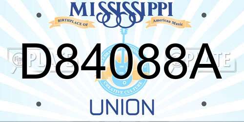 D84088A Mississippi License Plate