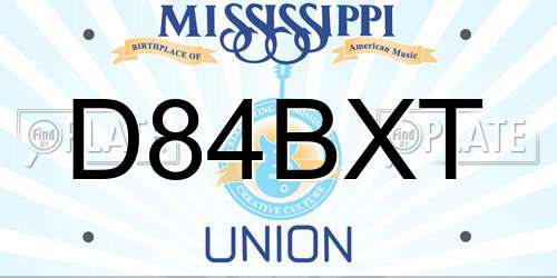 D84BXT Mississippi License Plate
