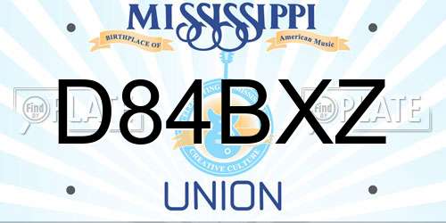 D84BXZ Mississippi License Plate
