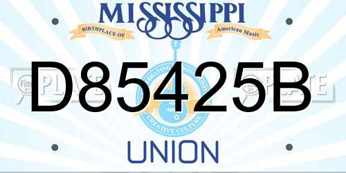 D85425B Mississippi License Plate