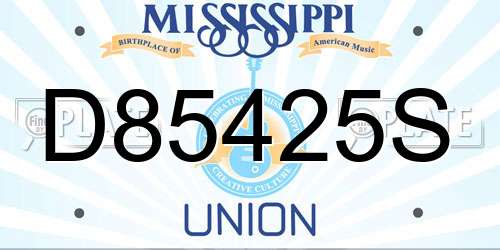 D85425S Mississippi License Plate