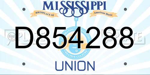 D854288 Mississippi License Plate
