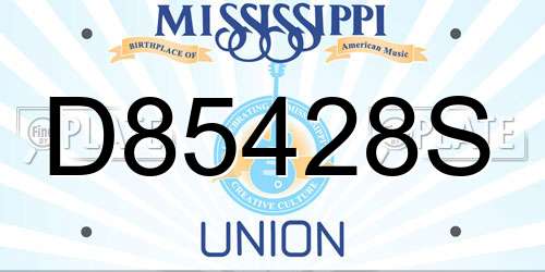 D85428S Mississippi License Plate