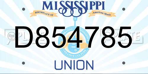 D854785 Mississippi License Plate