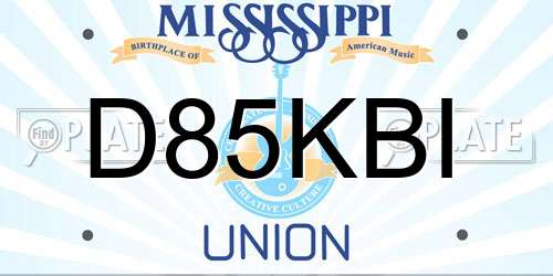 D85KBI Mississippi License Plate