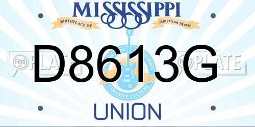D8613G Mississippi License Plate