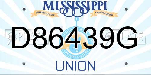 D86439G Mississippi License Plate