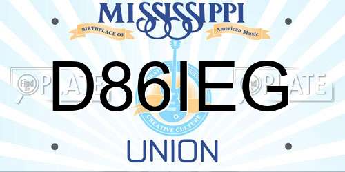D86IEG Mississippi License Plate