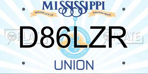 D86LZR Mississippi License Plate