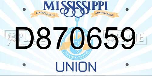 D870659 Mississippi License Plate