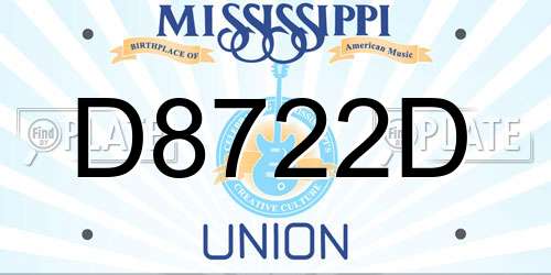 D8722D Mississippi License Plate