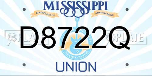 D8722Q Mississippi License Plate