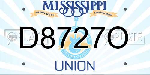 D8727O Mississippi License Plate
