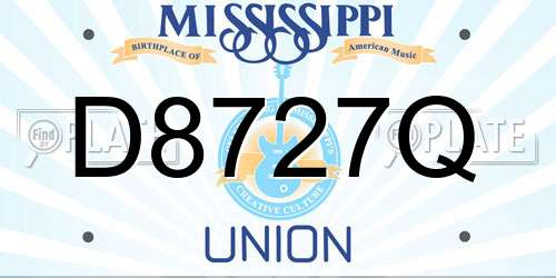 D8727Q Mississippi License Plate