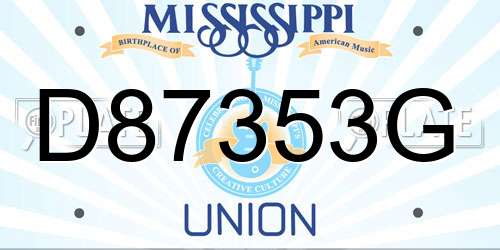 D87353G Mississippi License Plate