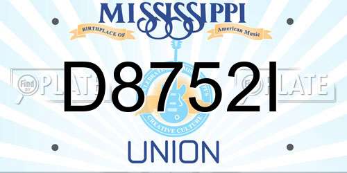 D8752I Mississippi License Plate