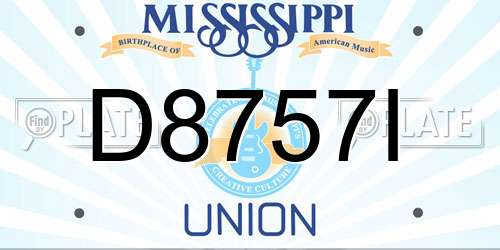 D8757I Mississippi License Plate