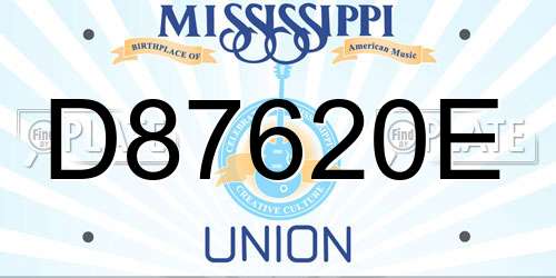 D87620E Mississippi License Plate