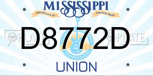 D8772D Mississippi License Plate