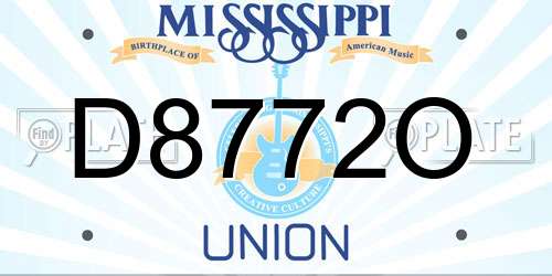 D8772O Mississippi License Plate