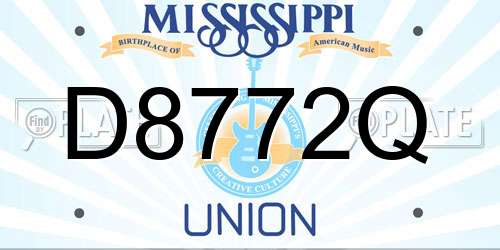 D8772Q Mississippi License Plate