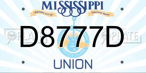 D8777D Mississippi License Plate