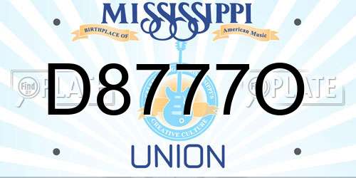 D8777O Mississippi License Plate