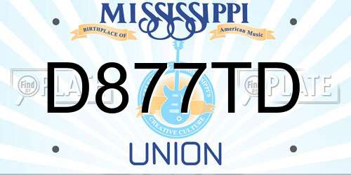 D877TD Mississippi License Plate