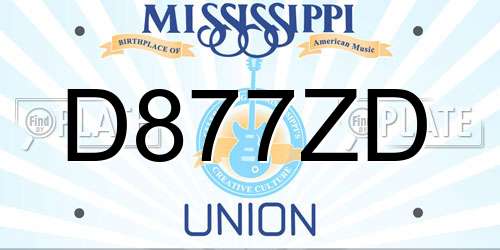 D877ZD Mississippi License Plate