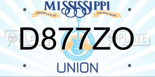 D877ZO Mississippi License Plate